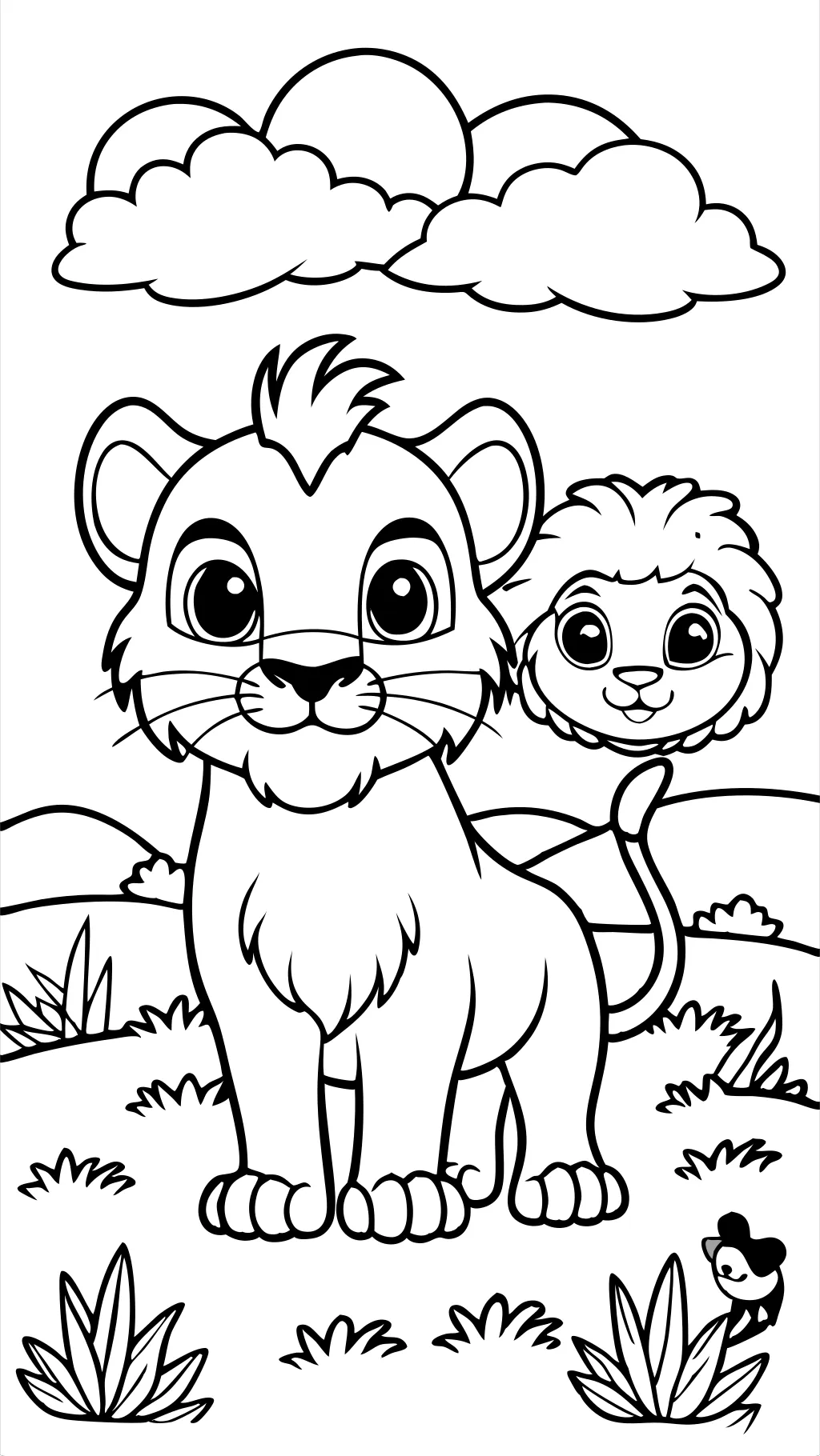 coloriage de gardien de lion